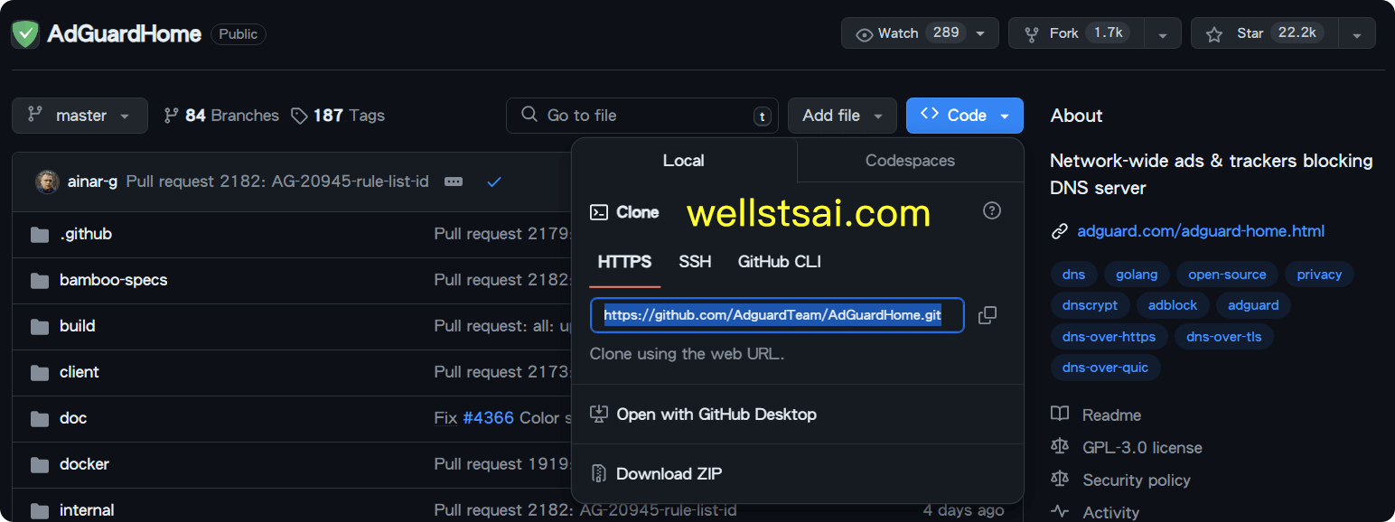 找到 GitHub 上的專案進行 clone