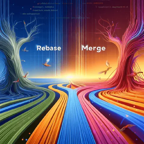 這是一張有關標題為 Rebasing and Merging Branches in Git 的圖片