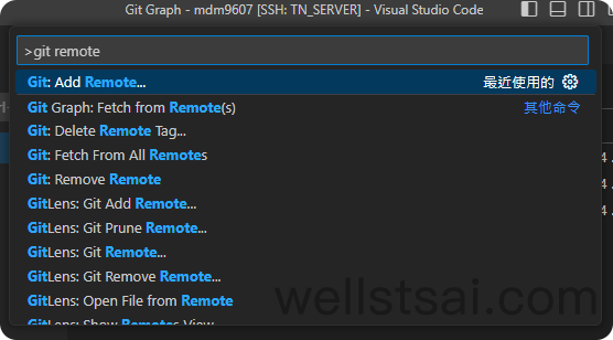 輸入指令 Git Remote