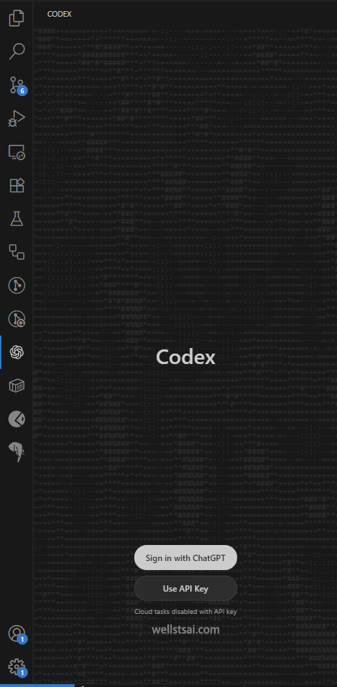 Codex sign-in option (VS Code)