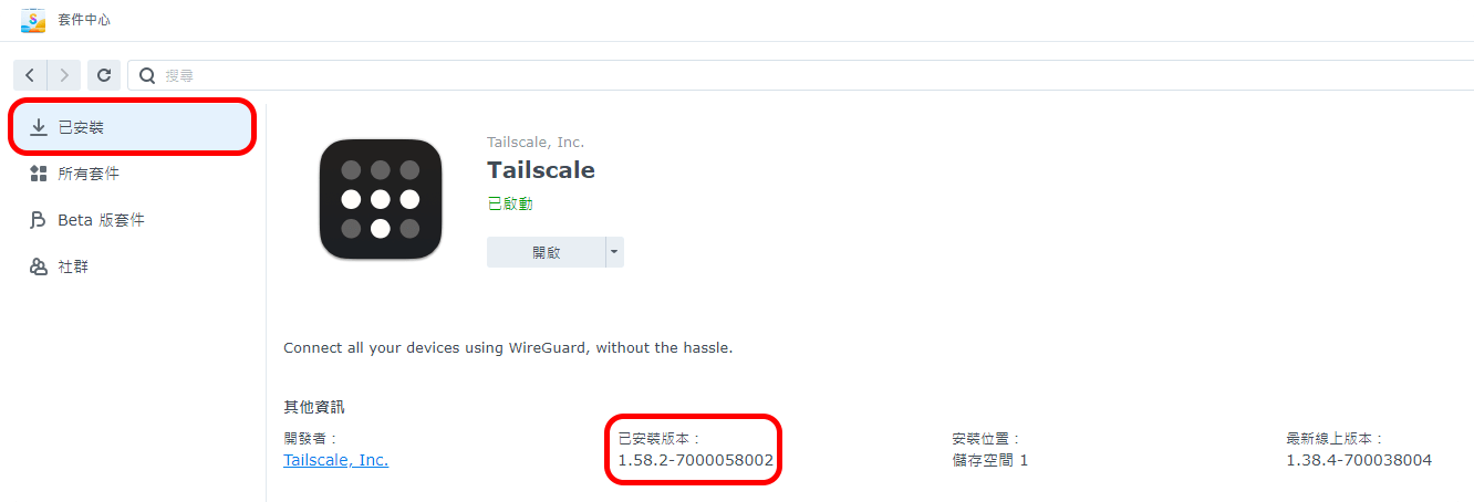 Check Tailscale Version, Updated via Script