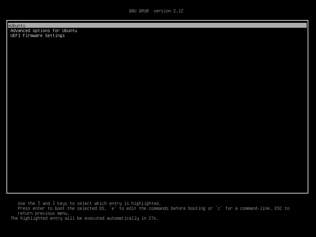 grub boot menu