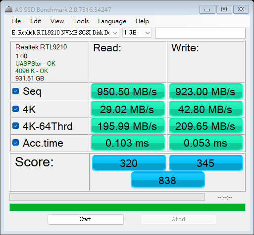 AS SSD Benchmark Speed Test